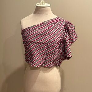 NWT Maeve Striped One-Shoulder Women's Top